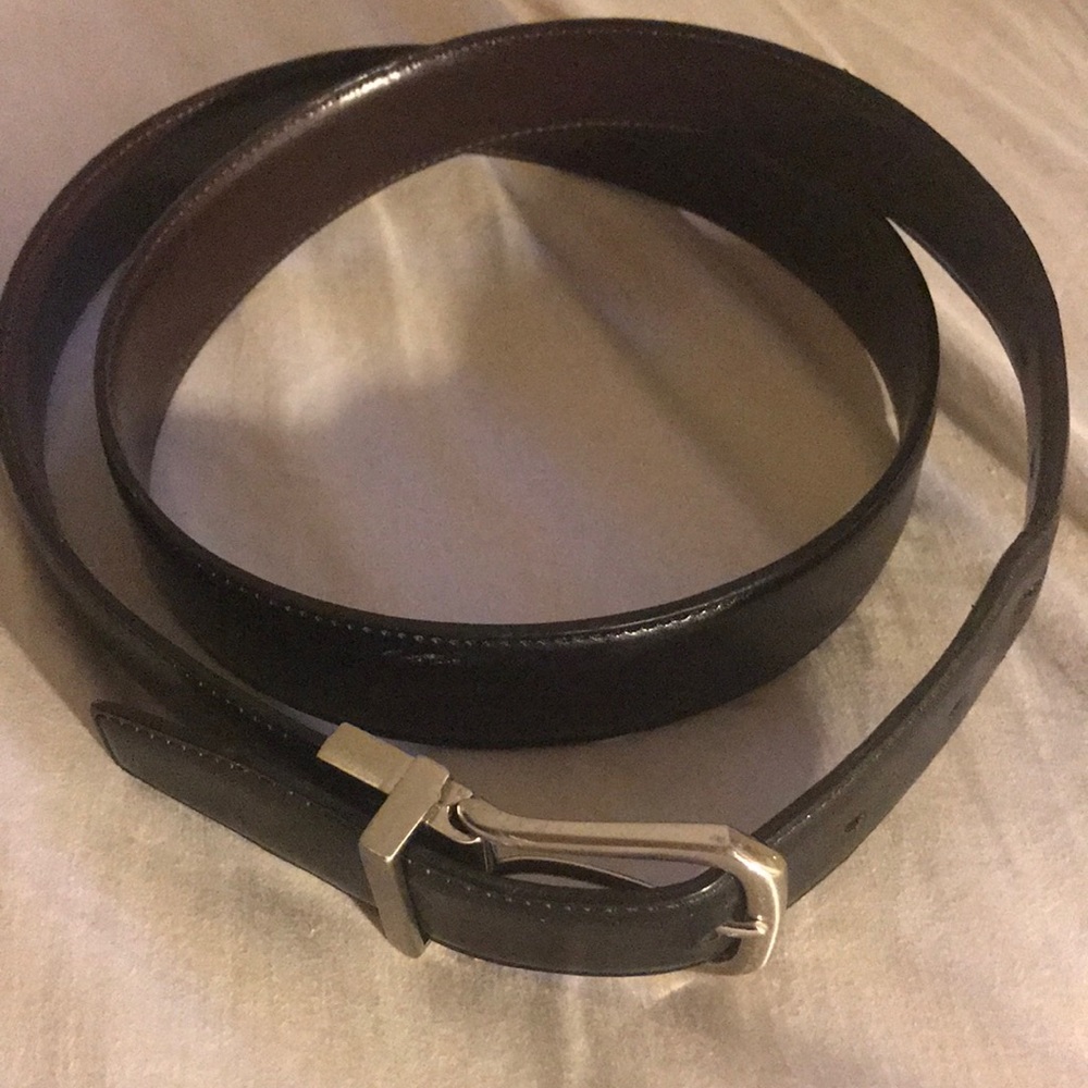 Men’s Perry Ellis Black Faux Leather Belt Sz 38